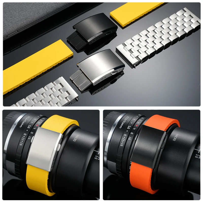 16mm 18mm 20mm Watch Band stainless steel Folding Clasp Safety Milled Clasp Replacement Stainless Steel Deployant Buckle