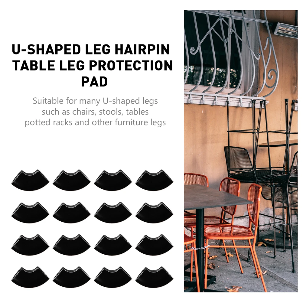 

24pcs Desk Leg Protectors Durable Rubber Furniture Legs Chair Table Hairpin Feet U Shaped Cover Floor Protection Easy Cleaning