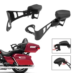Black Motorcycle Adjustable Cup Holder Rear Passenger Armrests Bottle Handlebar For Harley Touring Electra Road Tri Glide 2024