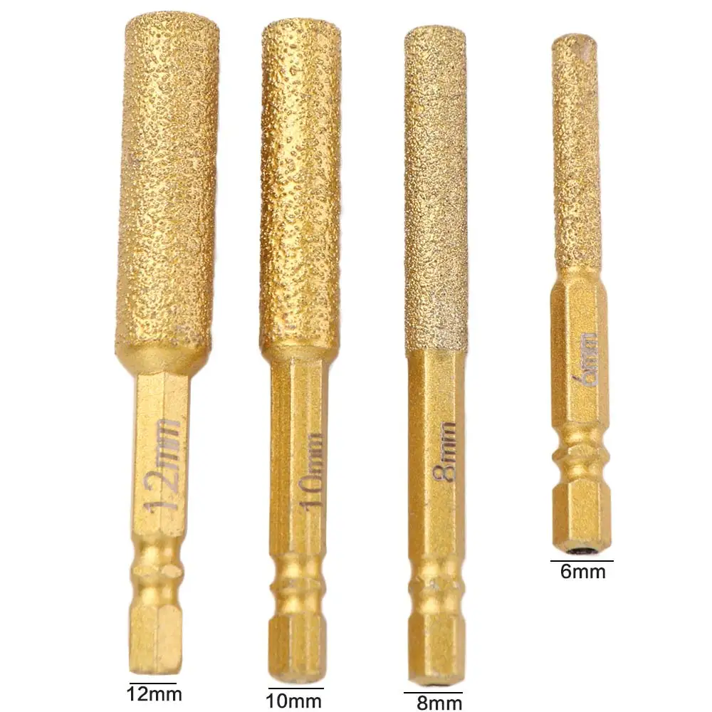 

6/8/10/12mm Size Hexagonal Shank Core Drill Bit Effective Drilling Hexagonal Shank Design Tile Marble Drill Bit Edge Trimming