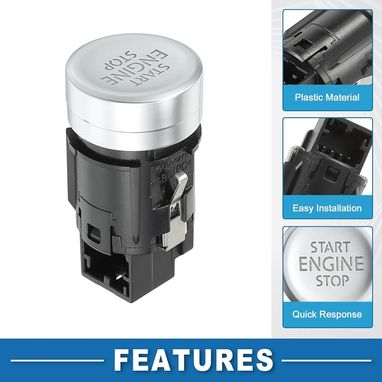 

Кнопочный переключатель стартера 5G1959839A 5GG959839, кнопка запуска и остановки двигателя для Volkswagen Golf 7 MK7 2013-2017, серебристый тон