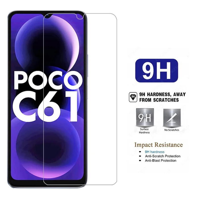 واقي شاشة لهاتف شاومي بوكو c61 زجاج مقسى واقي على pococ61 c 61 61c فيلم هاتف جلاس 9h xiomi xaomi xiami poc pco