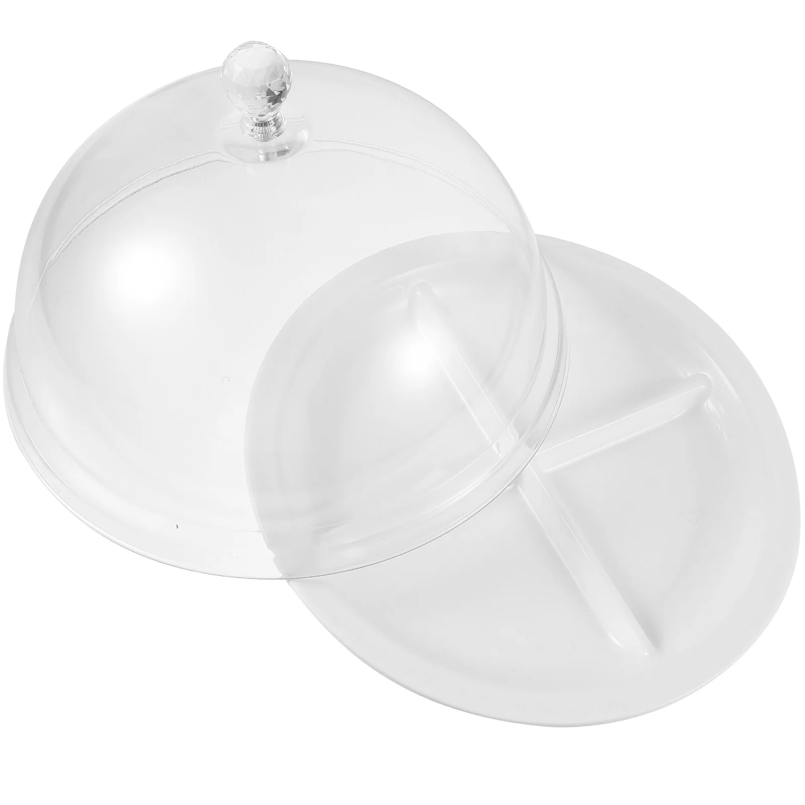 

Clear Cake With Dome Fruits Serving Tray For Wedding Party Cake Display Stand Sturdy Pp Pc Material Dust Protection Lid Elegant