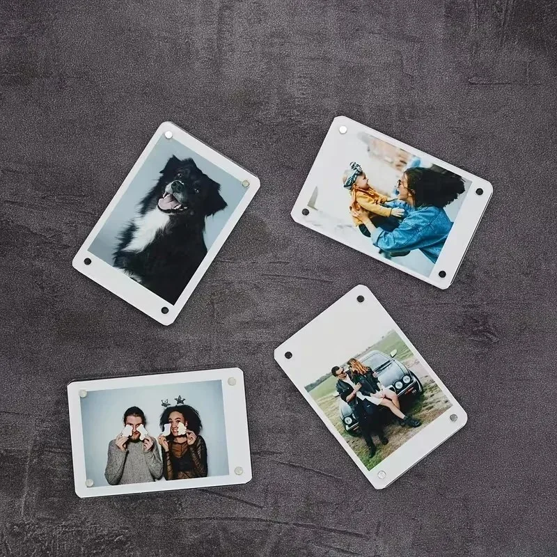 Clear Reversible Acrylic Magnetic Frame for Refrigerator - Latest Models Photo Display Magnet for Fujifilm