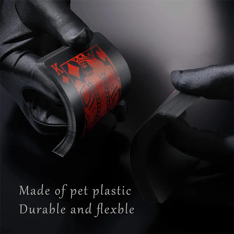 مجموعة واحدة عالية الجودة من بطاقات البوكر المطلية بالرقائق السوداء المقاومة للماء، مجموعة بطاقات اللعب المحدودة، هدية إبداعية لعبة البوكر السحري