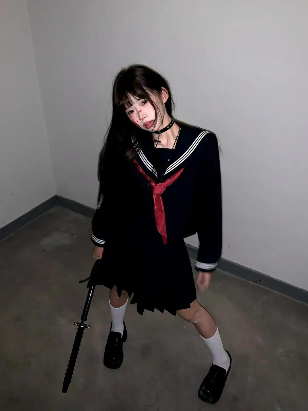 

Halloween Sailor orm Комплект юбки Long Sve Женский костюм Милая японская юбка трапециевидной формы Pure Color f-length