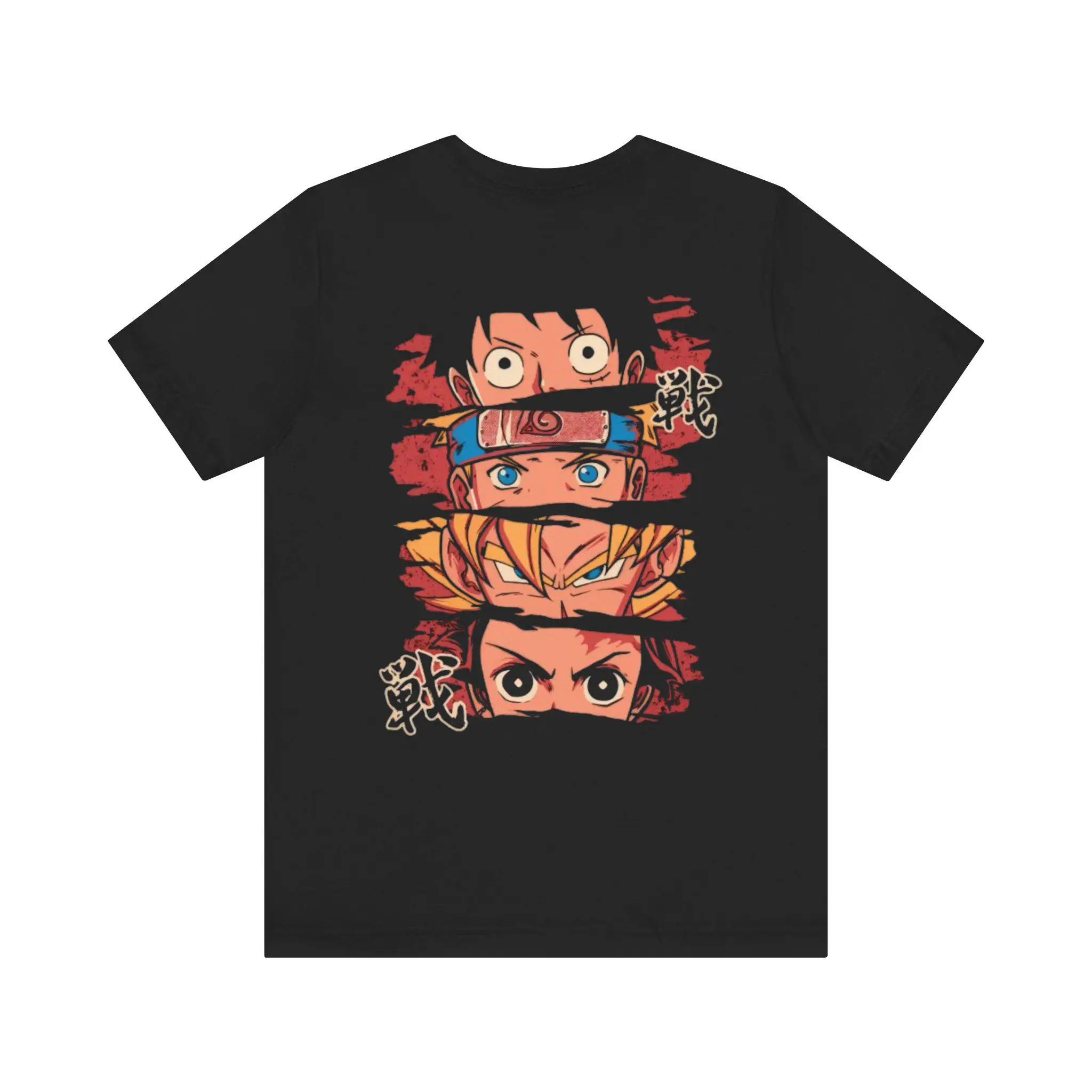 Relaxing and Comfortable Anime Mashup Stack T-Shirt Naruto Luffy Goku Tanjiro 2026 New Cotton Summer Tshirt for Men  and Women