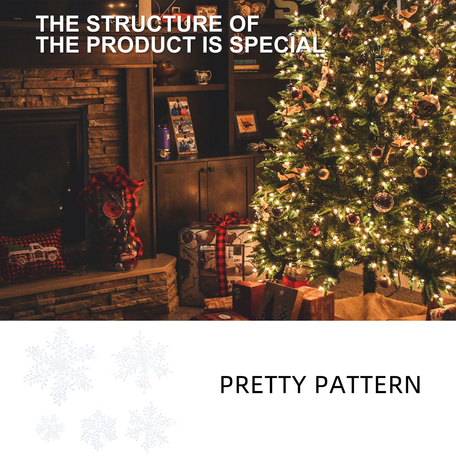 

90Pcs Christmas Snowflake Pendants Comfortable Touch Smooth Edges Excellent Gift Idea Festive Decor Simulation Snowflake Pendant