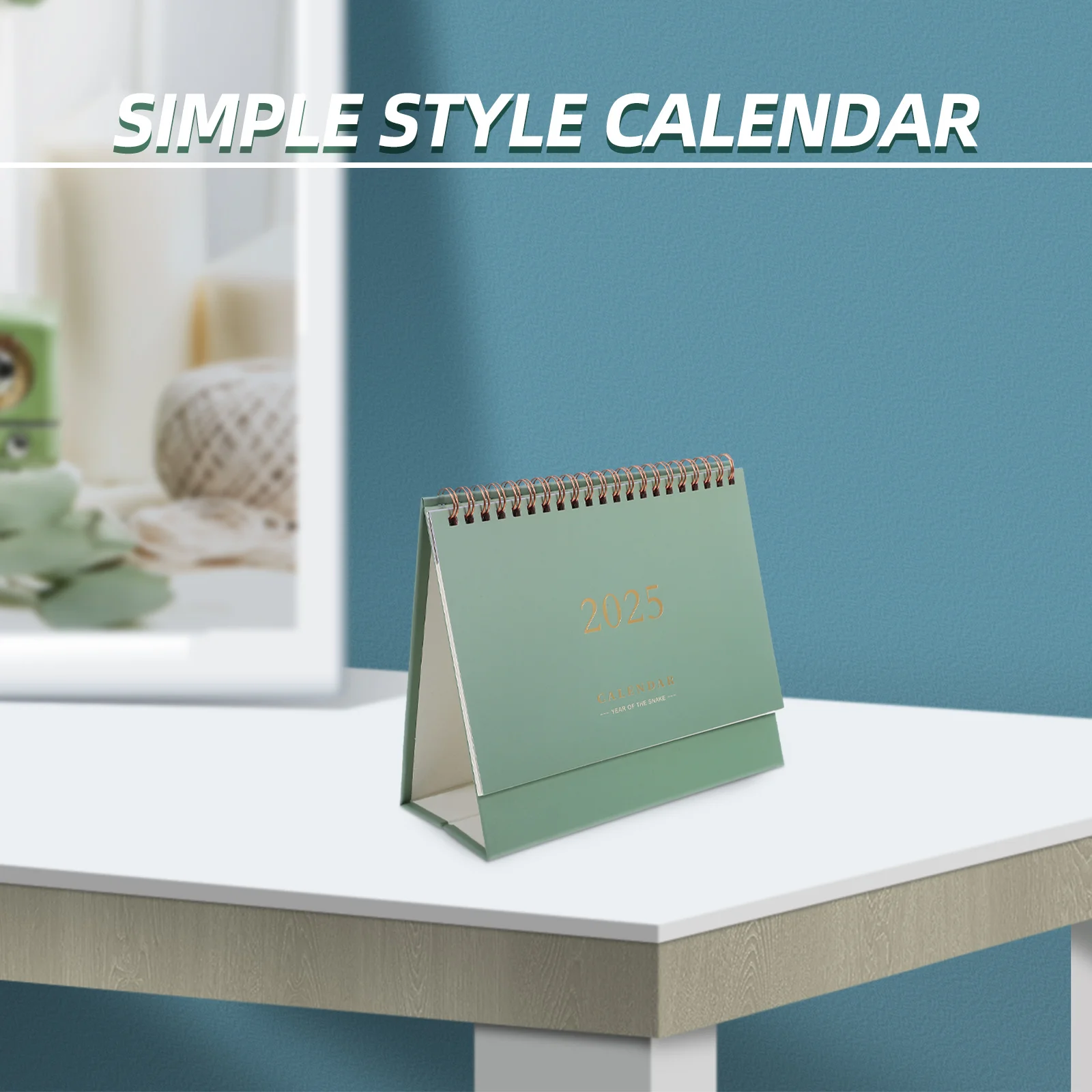 

Spiral Binding Gold Stamping Desk Calendar Office Use Yearly Monthly Planning Desktop Standing Table Calendar Home Supplies