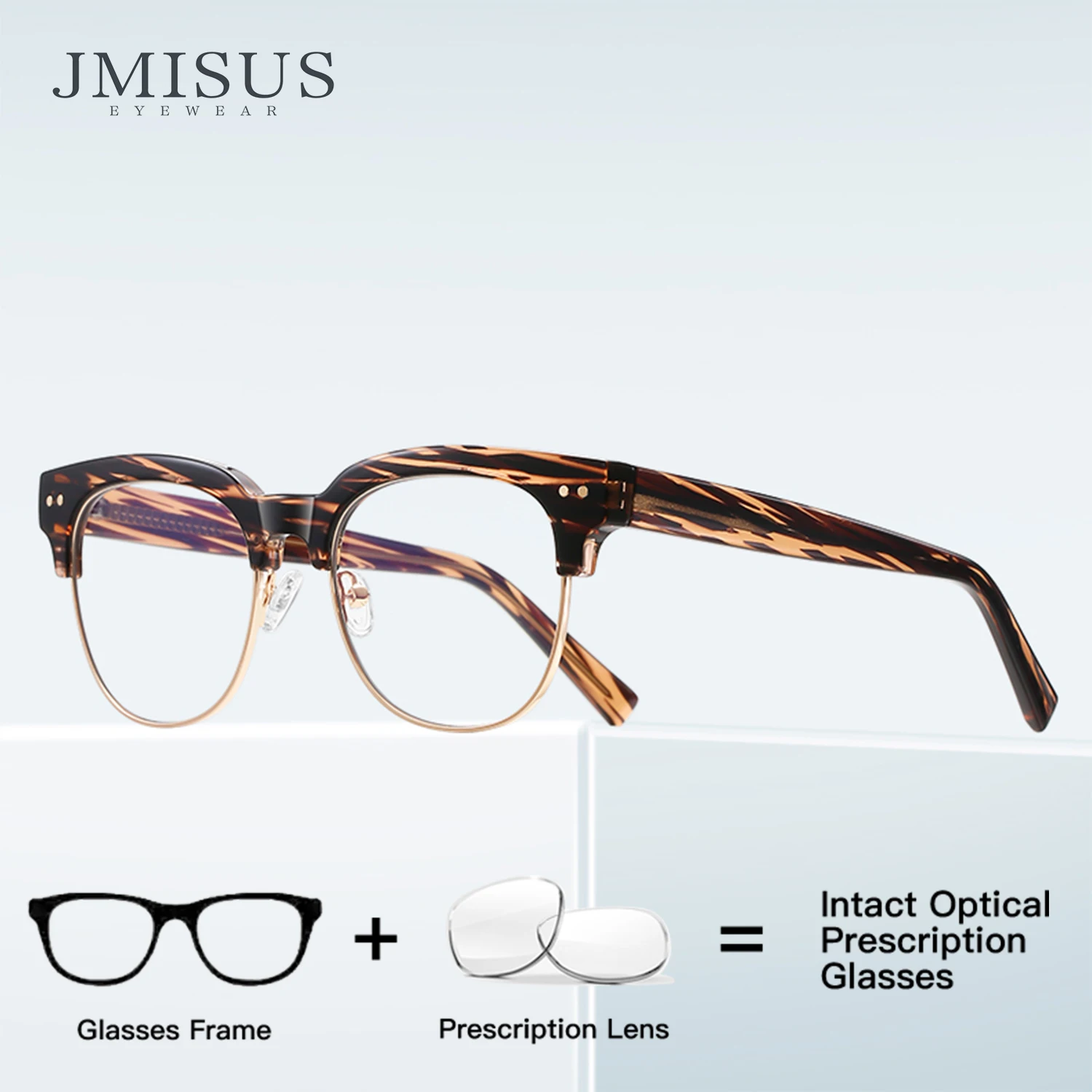

﻿JMISUS Custom Business Round Prescription Glasses Man Rivet Design Business Progressive Eyewear Rotundity Optical Eyeglass