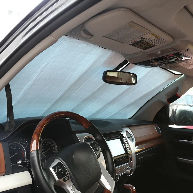 

For Toyota Tundra 2007-2021 Aluminum Foil Silver Car Front Windshield Thermal Curtain Shading Sunscreen Car Accessories