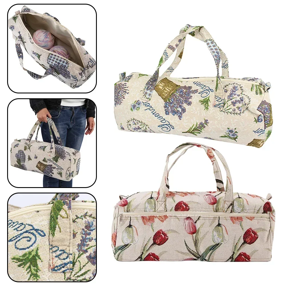 Large Fabric Tool Bag Home Storage Tote Bag Sewing Knitting Tool Storage Bag  Yarn Crochet Storage Supplies