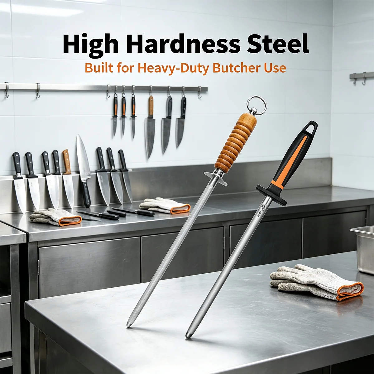 Professional Sharpening Stick - High Efficiency Knife Sharpener For Kitchen & Slaughterhouse Use, Fast Home Sharpening Tool