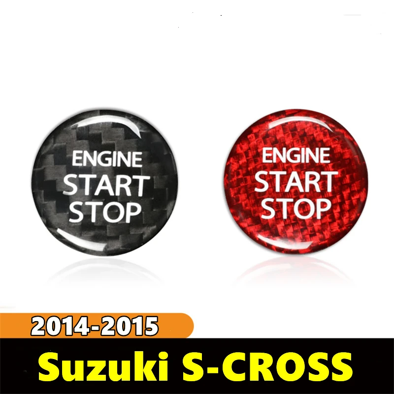 

For Suzuki S-CROSS Car Engine Start Stop Button Cover Real Carbon Fiber Sticker 2014 2015