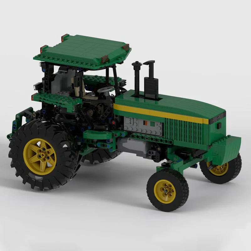 974PCS Moc RC Farm 1:17 Johning Deered 4955 Tractor Trailer model DIY creative ideas Child Toy birthday Gift Technology Blocks