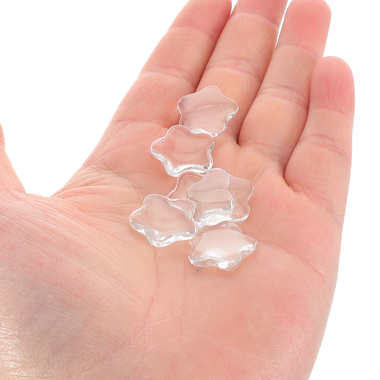 20Pcs Glass Card Display Beads Plum Blossom Style Transparent for Nail Art Color Organization Craft Hobby Supplies