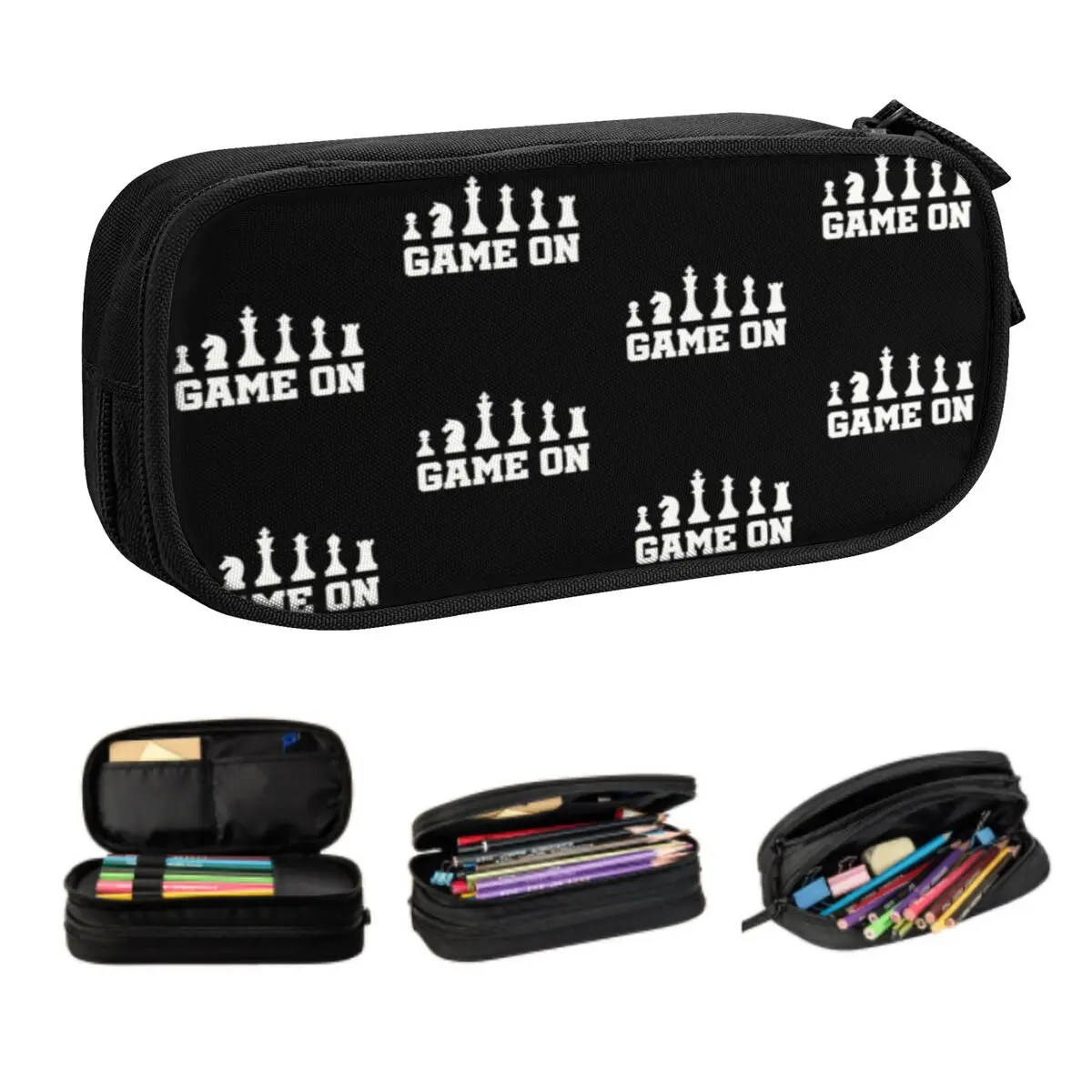 

Пеналы для шахматных плееров для мальчиков и девочек, персонализированные вместительные Чехлы для ручек и настольных игр, канцелярские принадлежности