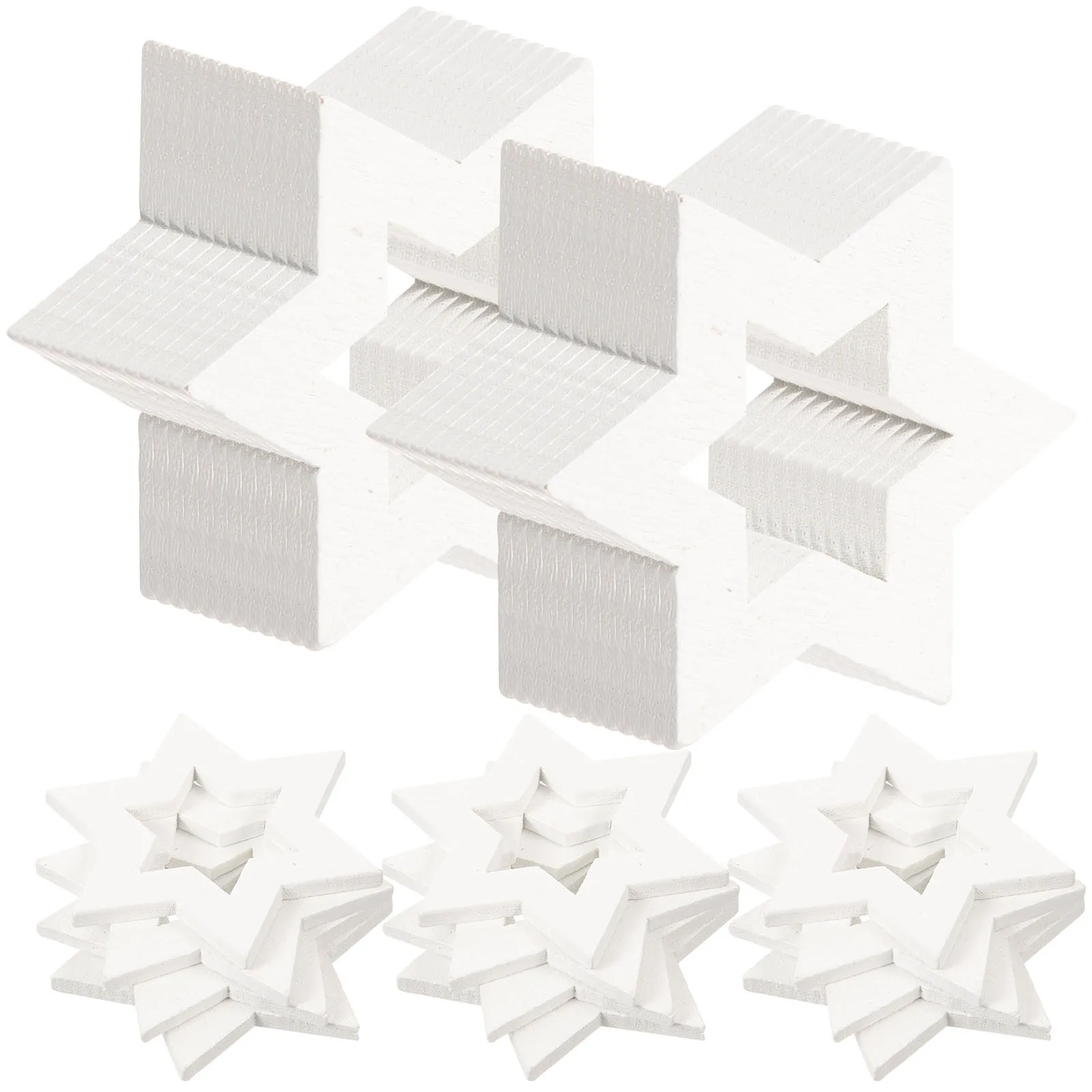 

100Pcs Hexagram Wood Chips Natural Finish Craft Supplies for DIY Decorations Personalized Gifts Art and Craft Kits