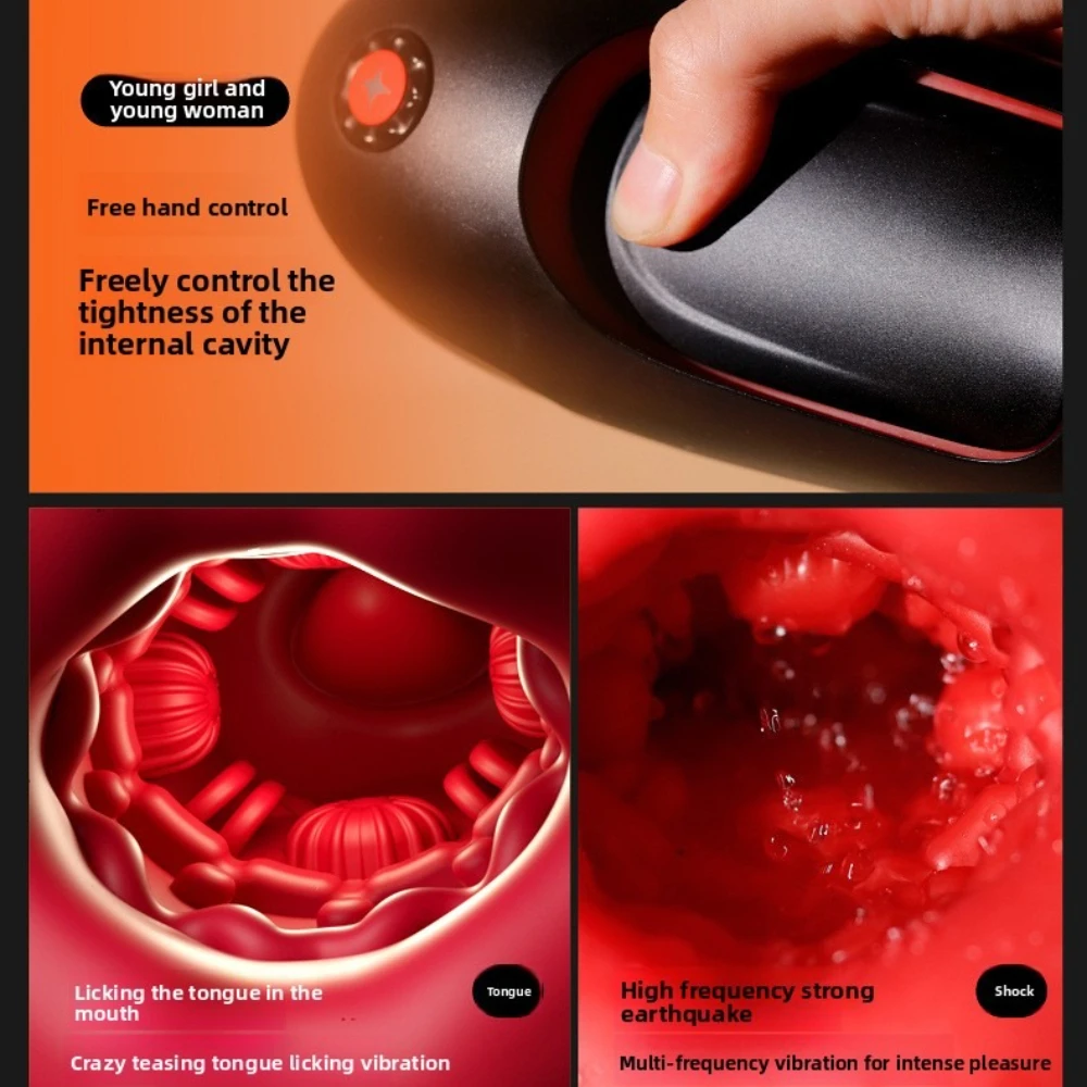 APP التحكم ذكر الاستمناء كأس الشفاه تحفيز مزدوج تهتز الحلق العميق الحقيقي الفم الذكور الاستمناء ألعاب جنسية من السيليكون 18 #4