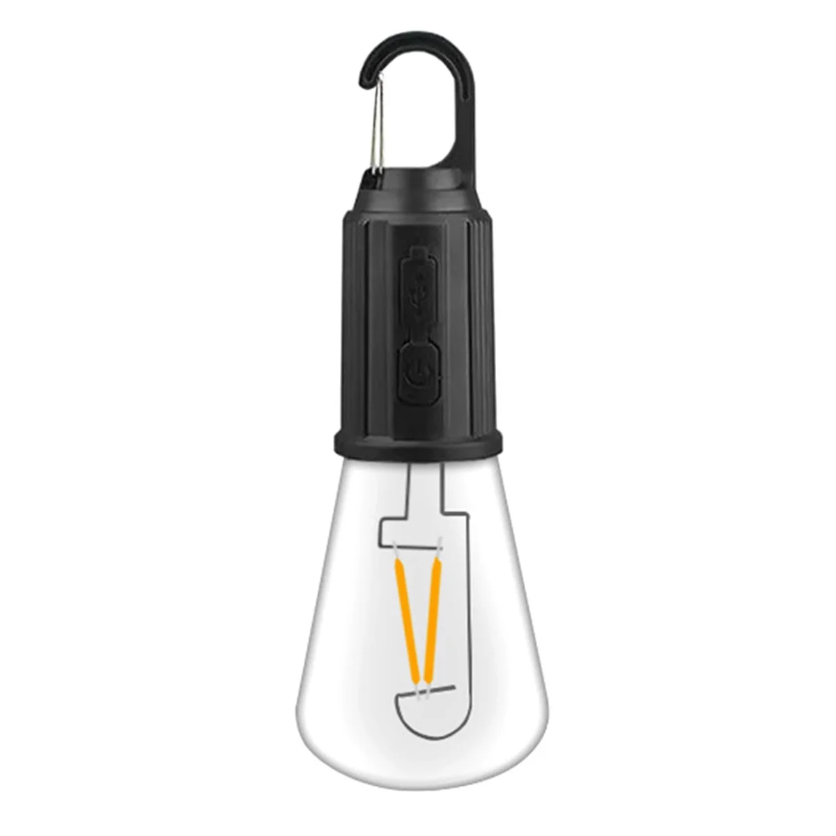 Outdoor LED String Light with Hook 400MAh Type-C USB Bulb 3 Modes Waterproof Camping Lantern Hanging Tent Light-T02