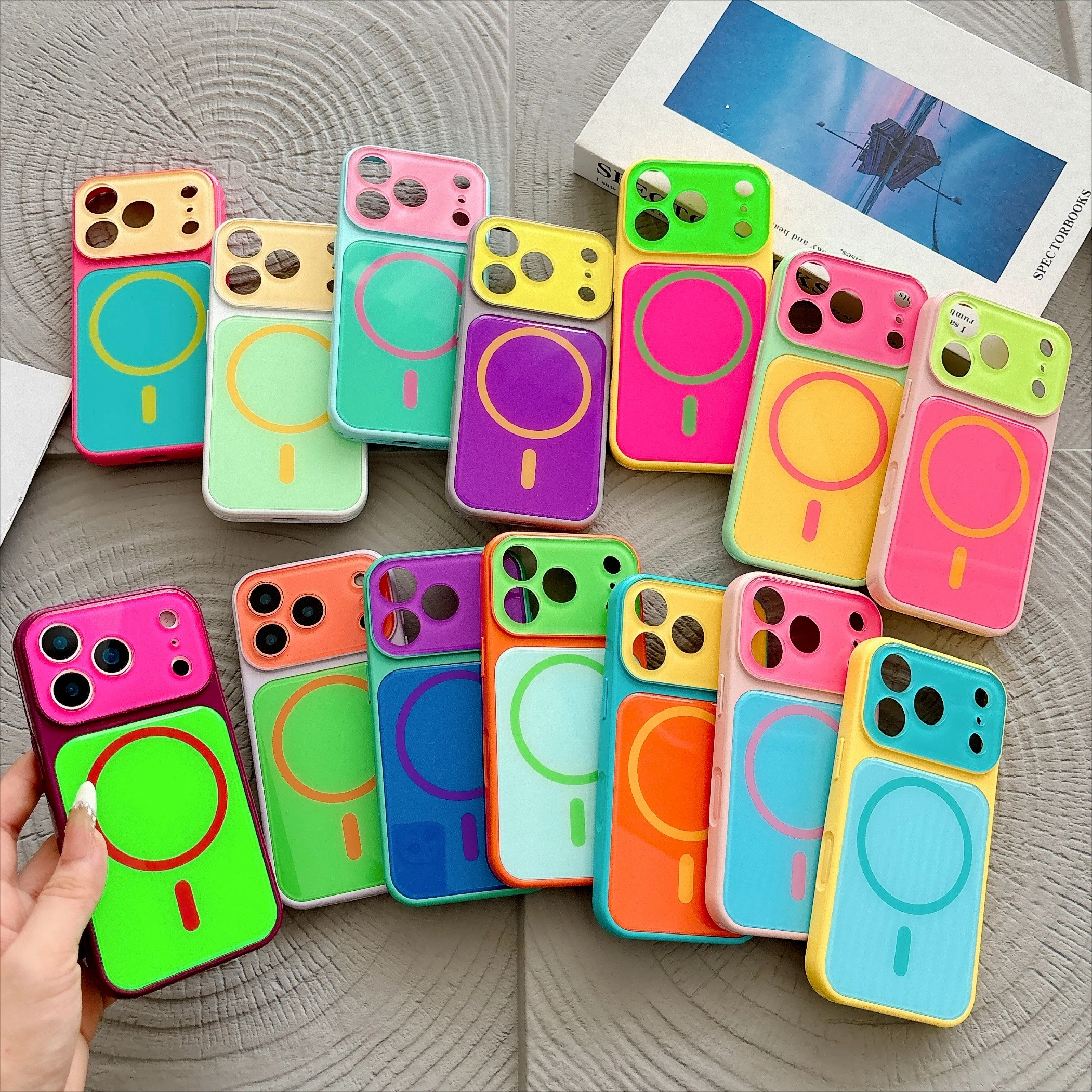 14 Colors Magnetic Case For iPhone 18 17 16 15 14 Pro Max For MagSafe Colorful Crystal Glitter Back Soft Bumper Cover Shockproof