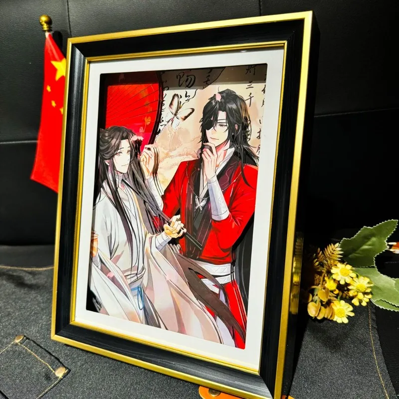 Tian Guan Ci Fu Xie Lian & Hua Cheng 3D Paper Sculpture Art with Display Frame - Heaven Official's Blessing Anime Decor - Image 5