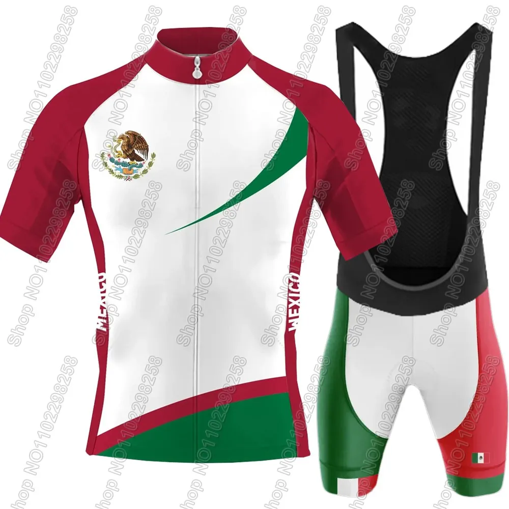2025 Mexico National Team Cycling Jersey Set Summer Mexican Men Clothing Road Bike Shirts Suit Bicycle Bib Shorts MTB Ropa