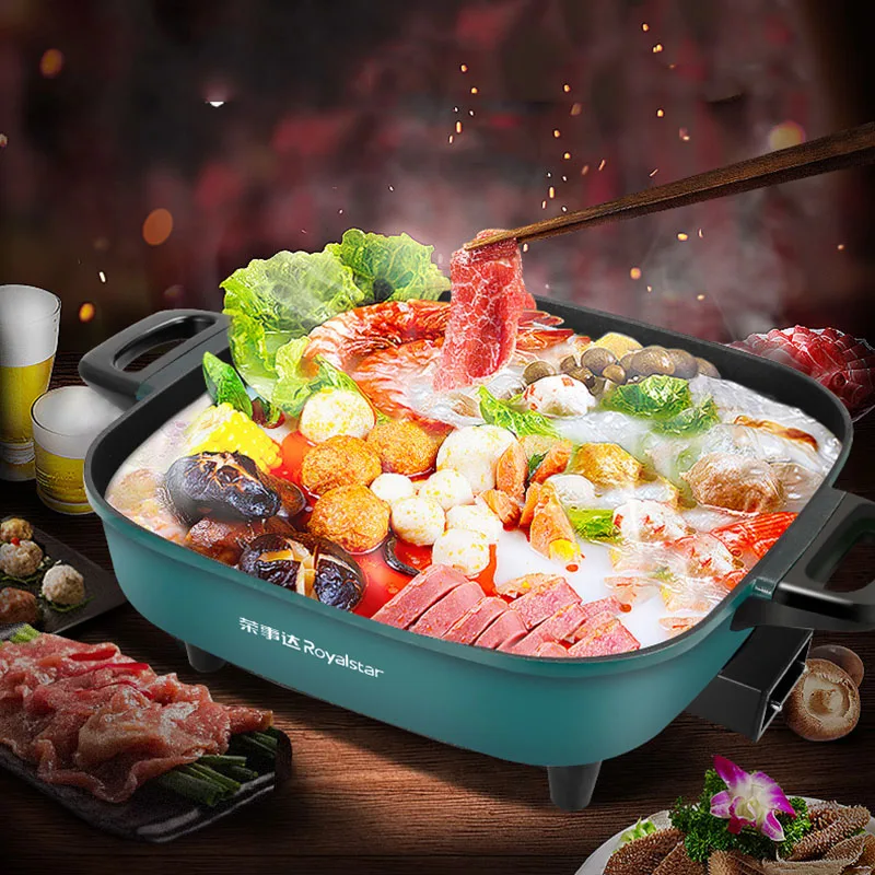 

Noodle Dish Hot Pot Barbecue Double Meat Multifunction Chinese Hot Pot Instant Noodle Soup Non-stick Fondue Chinoise Cookware