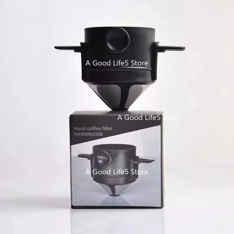 

Складная чашка с фильтром для кофе ручной работы, фильтр из нержавеющей стали, двухслойный, капельный прибор, чай