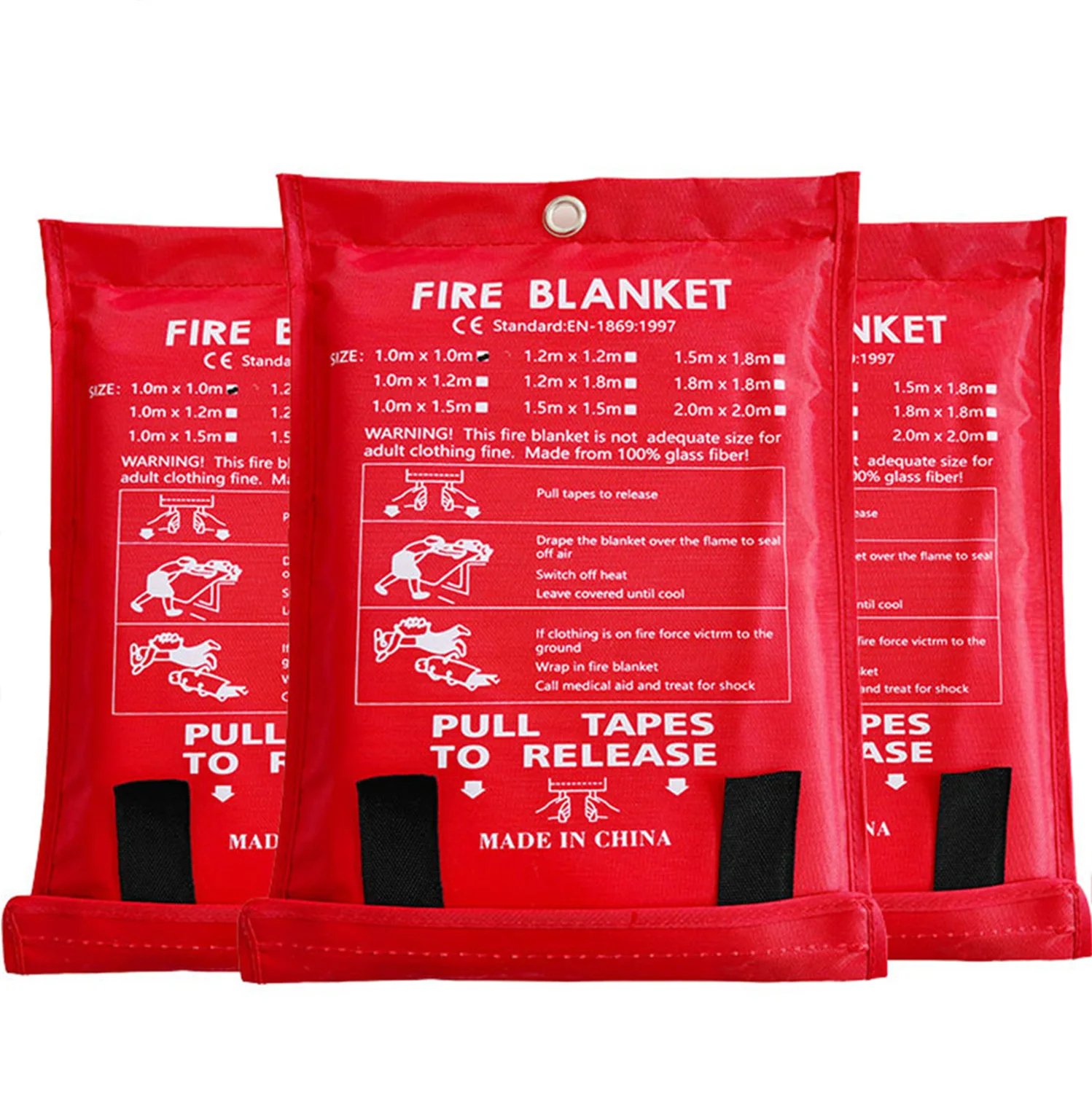 

1/1.2/1.5/2M Fire Blanket Fighting Fire Extinguishers Tent Emergency Fire Blankets Survival Fiberglass Fire Shelter Safety Cover