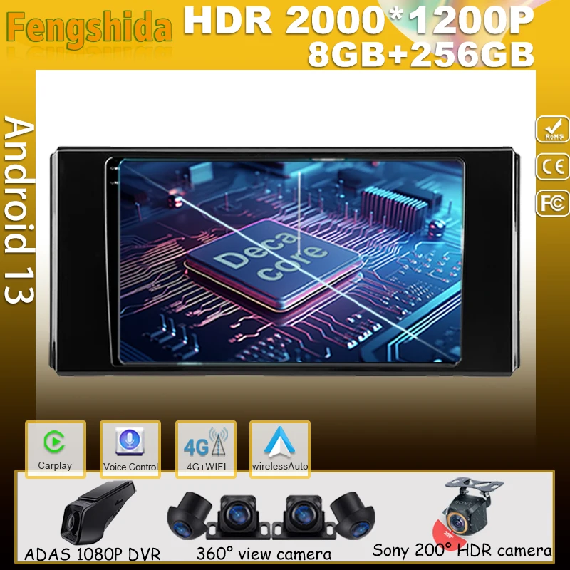 

Auto Radio Android For Toyota Land Cruiser J300 300 2021 - 2023 Navigation Video Car Multimedia Screen High-performance DVD GPS