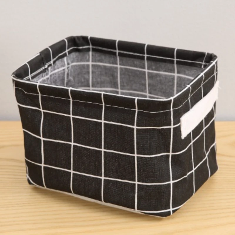 Linen Desktop Storage Box Waterproof Toy Sundries  Basket Cosmetic Underware Organizer Office Stationery