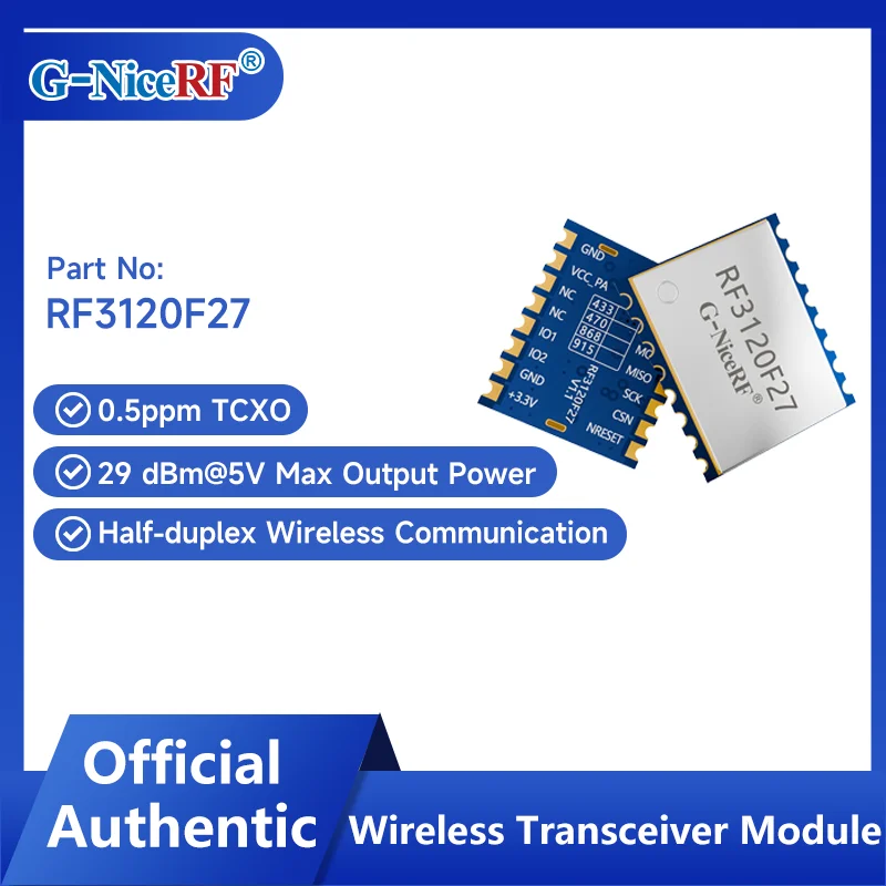 NiceRF|2PCS RF3120F27 800mW Wireless Transceiver Module 0.5ppm TCXO Crystal Oscillator