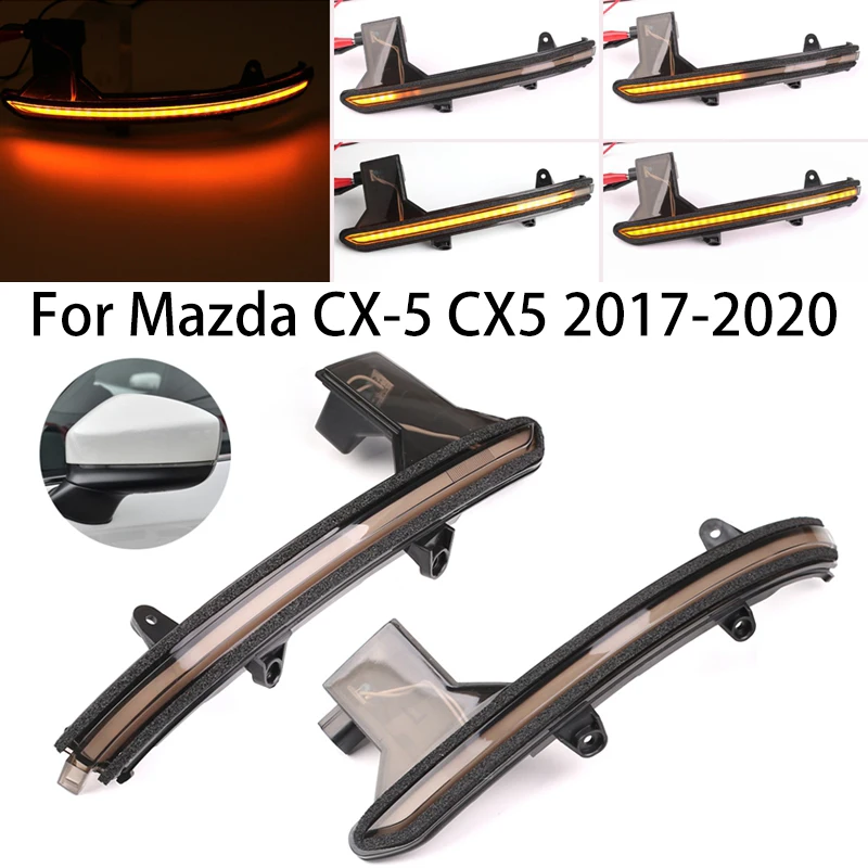 

Для Mazda CX-5 CX5 2017-2020 светодиодный динамический автомобильный боковой зеркальный указатель поворота, мигающий индикатор, желтый стиль