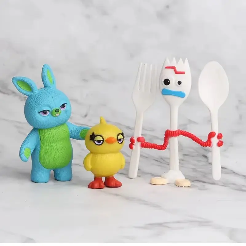In Stock 7pcs Toy Story 4 Action Figures Toys Woody Jessie Buzz Lightyear Forky Pig Bear Figura Model Doll Figurine Kids Gifts