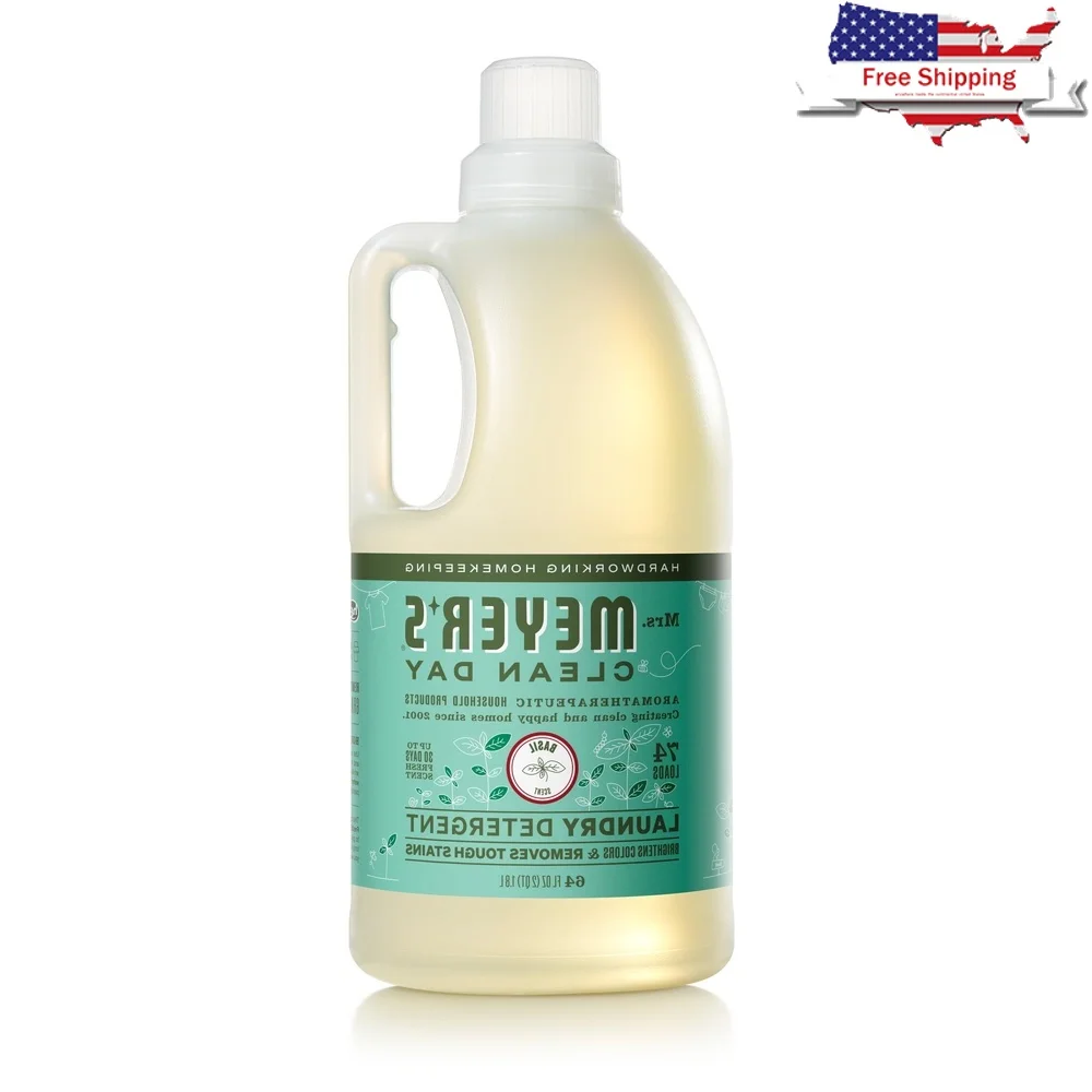 

Стиральный порошок с ароматом натурального базилика, концентрированная биоразлагаемая жидкость, совместимая с HE, нежная очистка, 64 нагрузки, удаление пятен