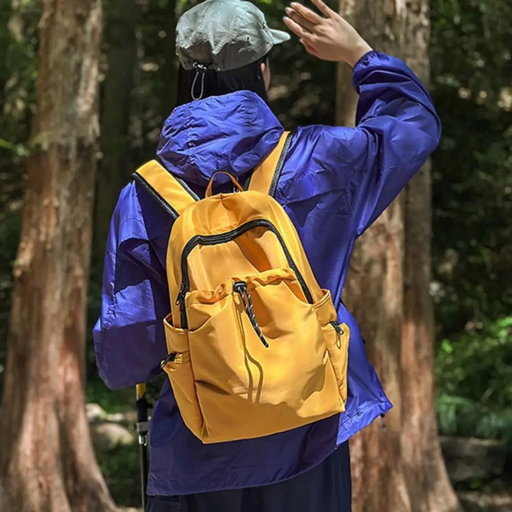 Маленькая упаковка, спортивный нейлоновый рюкзак, сумка в корейском стиле, однотонная сумка на плечо, однотонный повседневный рюкзак с несколькими карманами