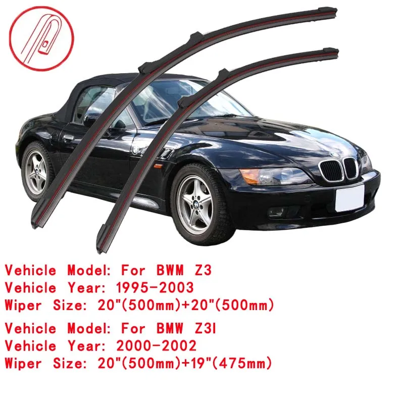 

For BMW Z3 Z3I E36 Coupe Roadster 1995 1996 1998 1999 2000 2001 2002 2003 Wipers Double Rubber Car Windshield Wiper Blade