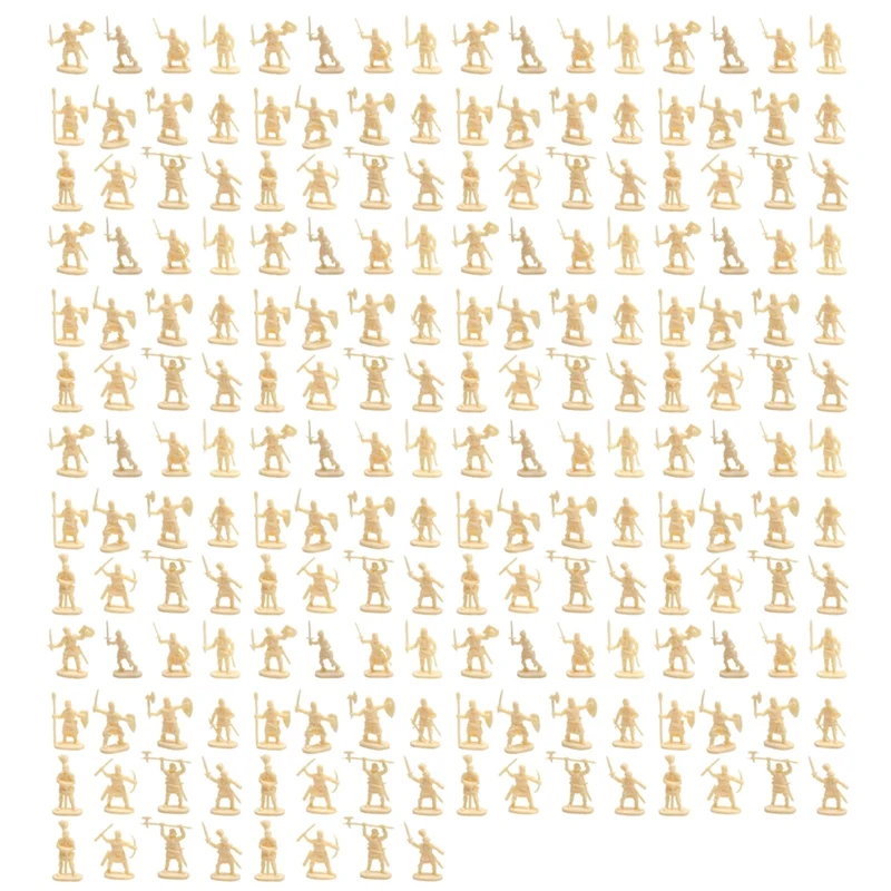 1:72 200/Set Plastic Ancient Soldier Figures Toy Archaic Soldiers Men Swordsman Action Figure DIY War Scene Toys Yellow