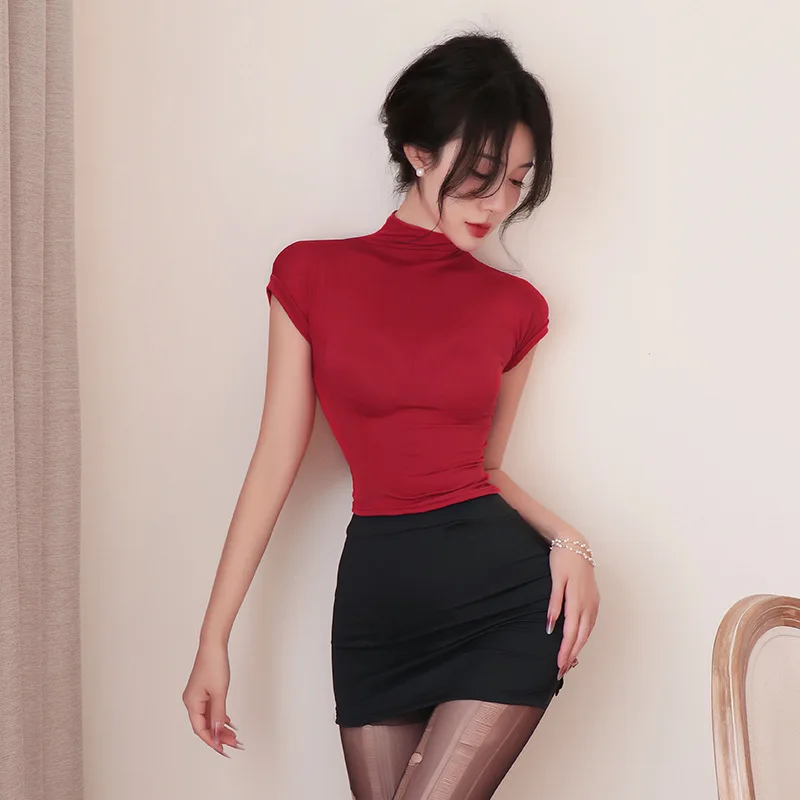 أزياء تنكرية مناسبة برقبة عالية ملابس سكرتيرة مكتب فتاة لوليتا جديدة في مجموعات مطابقة ملابس داخلية مثيرة للنساء