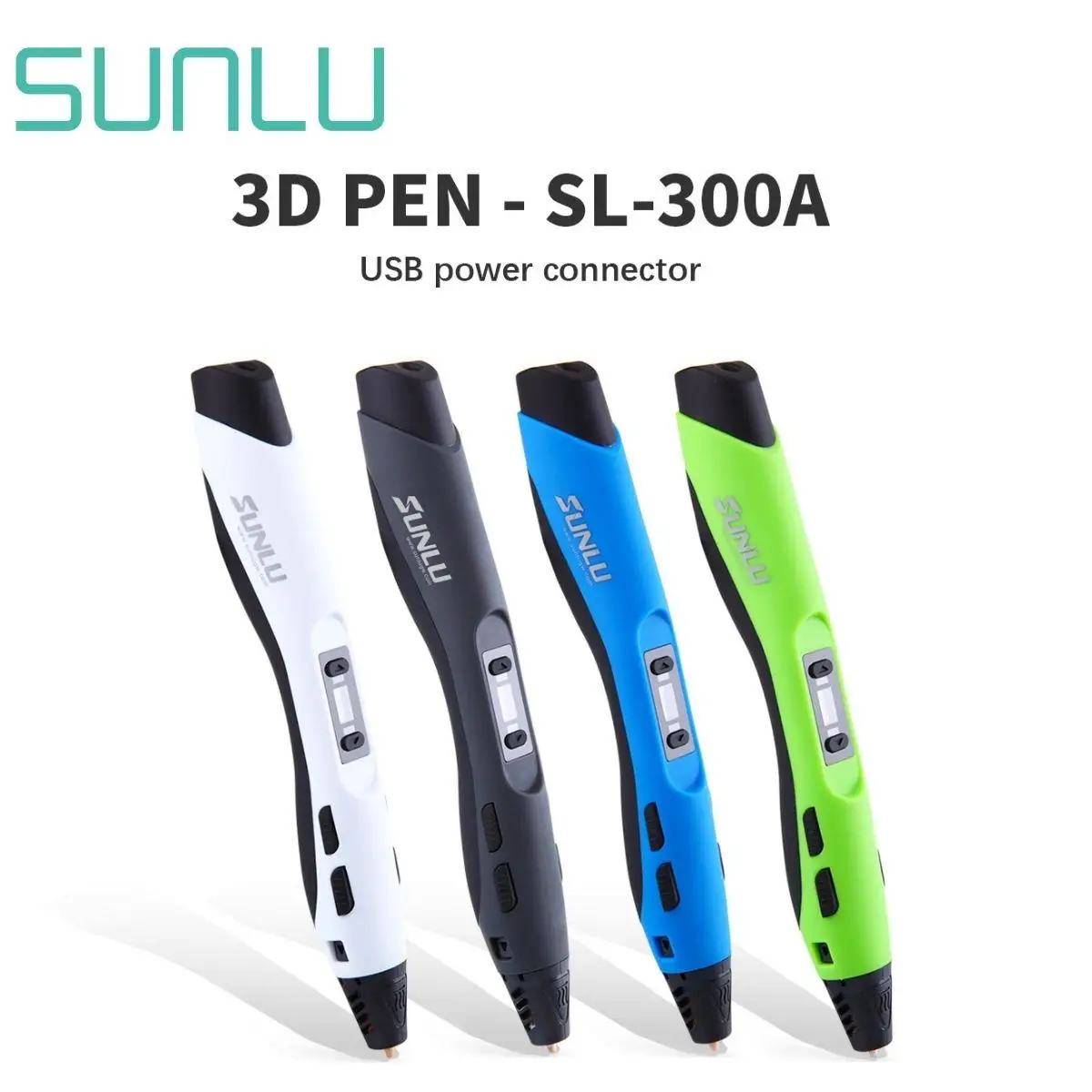 SUNLU 3D Pen SL-300A Support ABS/PLA/PCL Filament 1.75mm Children Drawing Printing Pens Temperature Adjustable Magic Pen