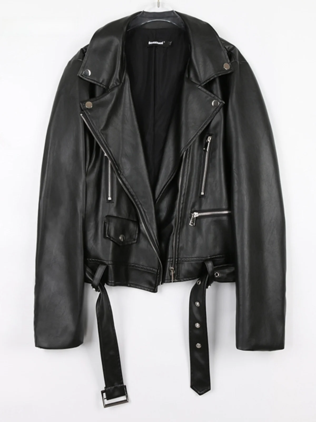 Nerazzurri – veste de moto pour femmes, manteau en cuir PU blanc, avec ceinture, manches longues, style navetteur, nouvelle collection 2023