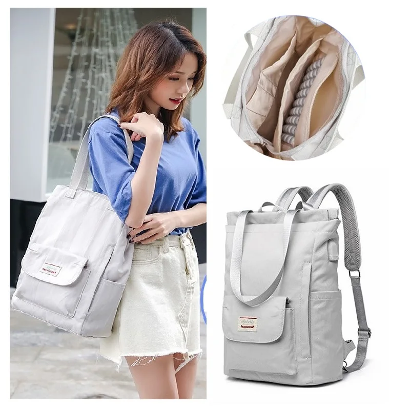 Waterproof Stylish Laptop Backpack women 13 13.3 14 15 15.6 inch  Korean Fashion Oxford Canvas USB College Back pack bag female