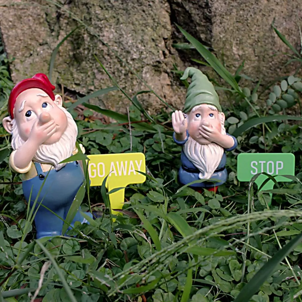 1 Set Micro Landscape Resin Dwarf Sculptures Cartoon Creative Garden Elf Statues Personalized Cute Gnome Figurines Lawn