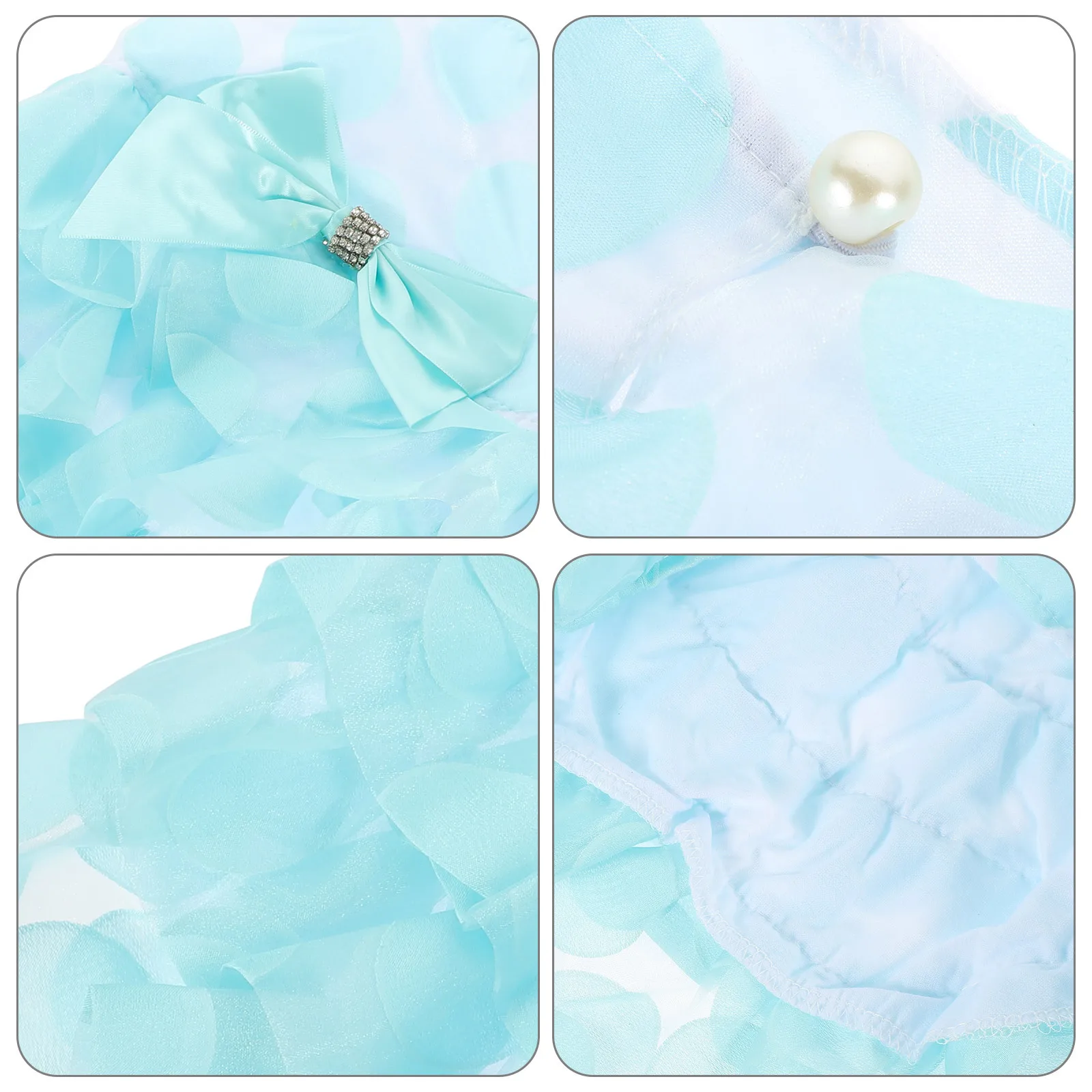 

Pet Dog Sky-Blue Xl Lace Bowknot Tutu Dress Multilayer Skirt Charming Cozy Clothes Perfect for Walking Jogging