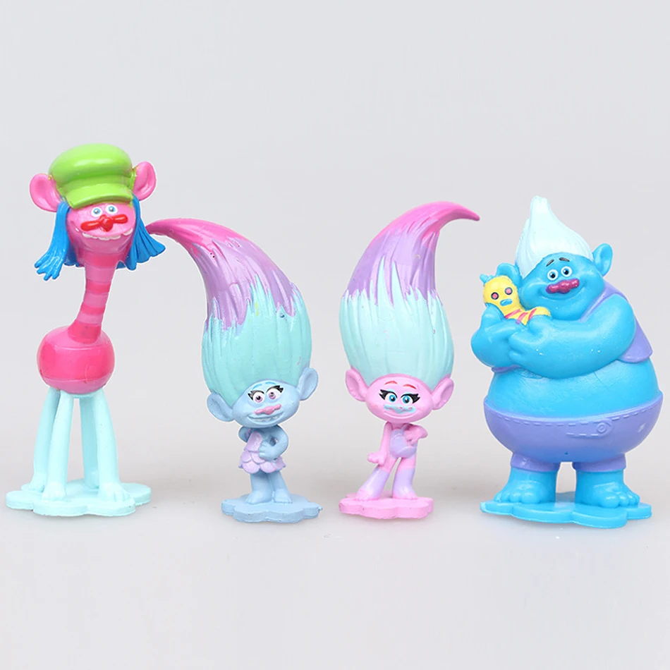 3-6cm 12pcs/Set Trolls Branch Critter Skitter Figures Trolls Children Trolls PVC Action Figure Toy Cartoon Character Kids Gifts