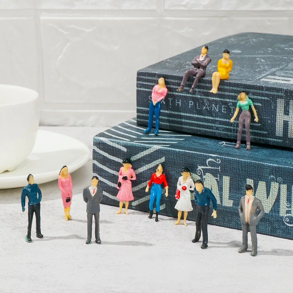 50/100pcs 1:200/1:100/1:150/1:75/1:50/1:30/1:25 Scale Model Building People Figures Mixed Color Plastic Colorful People
