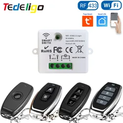 Tedeligo Tuya WiFi RF Smart Switch Light Remote Control Switch 110V 220V 10A Timing Breaker Module,Voice Control,Alexa Support