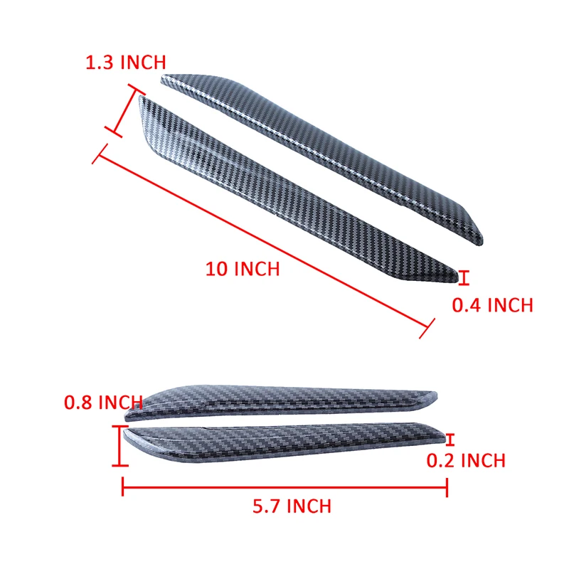 Two Styles of Four Pieces Long+short Door Anti-collision Strip Carbon Fiber Door Anti-collision Sticker Door Edge Scratch