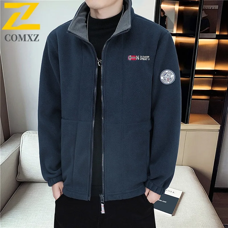 الرجال المطرزة مقنعين جاكيت من الصوف الشتاء الحراري يندبروف سترة طبقة مزدوجة معطف القطن متعدد جيب الثلوج عمال 2025 #6